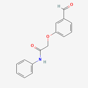 molecular formula C15H13NO3 B2939193 2-(3-formylphenoxy)-N-phenylacetamide CAS No. 553673-51-1