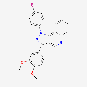 molecular formula C25H20FN3O2 B2939194 3-(3,4-dimethoxyphenyl)-1-(4-fluorophenyl)-8-methyl-1H-pyrazolo[4,3-c]quinoline CAS No. 901005-46-7