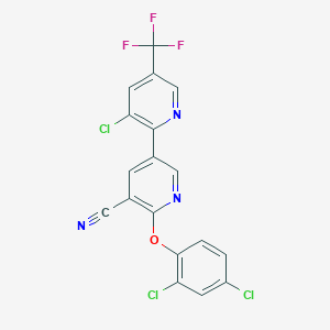 molecular formula C18H7Cl3F3N3O B2939201 5-[3-氯-5-(三氟甲基)吡啶-2-基]-2-(2,4-二氯苯氧基)吡啶-3-甲腈 CAS No. 339011-79-9