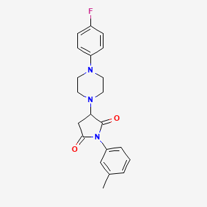molecular formula C21H22FN3O2 B2939206 3-(4-(4-Fluorophenyl)piperazin-1-yl)-1-(m-tolyl)pyrrolidine-2,5-dione CAS No. 296797-95-0