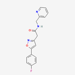 molecular formula C17H14FN3O2 B2939207 2-(5-(4-氟苯基)异恶唑-3-基)-N-(吡啶-2-基甲基)乙酰胺 CAS No. 953156-19-9