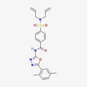 molecular formula C23H24N4O4S B2939212 4-(N,N-diallylsulfamoyl)-N-(5-(2,5-dimethylphenyl)-1,3,4-oxadiazol-2-yl)benzamide CAS No. 891121-13-4