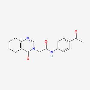 molecular formula C18H19N3O3 B2939215 N-(4-acetylphenyl)-2-(4-oxo-5,6,7,8-tetrahydroquinazolin-3(4H)-yl)acetamide CAS No. 1251703-96-4