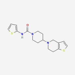 molecular formula C17H21N3OS2 B2939216 4-(6,7-二氢噻吩并[3,2-c]吡啶-5(4H)-基)-N-(噻吩-2-基)哌啶-1-甲酰胺 CAS No. 2034294-90-9