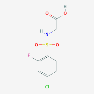 molecular formula C8H7ClFNO4S B2939228 2-[(4-Chloro-2-fluorophenyl)sulfonylamino]acetic acid CAS No. 1097796-13-8