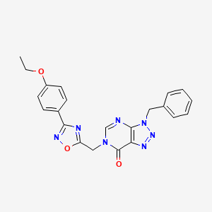 molecular formula C22H19N7O3 B2939238 3-苄基-6-((3-(4-乙氧苯基)-1,2,4-恶二唑-5-基)甲基)-3H-[1,2,3]三唑并[4,5-d]嘧啶-7(6H)-酮 CAS No. 1207024-01-8