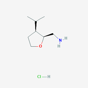 molecular formula C8H18ClNO B2939240 ((2S,3S)-3-Isopropyltetrahydrofuran-2-yl)methanamine hydrochloride CAS No. 1909288-57-8