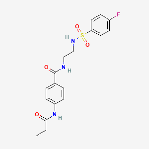 N-(2-(4-fluorophenylsulfonamido)ethyl)-4-propionamidobenzamide