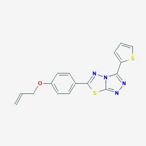 molecular formula C16H12N4OS2 B293926 6-[4-(Prop-2-en-1-yloxy)phenyl]-3-(thiophen-2-yl)[1,2,4]triazolo[3,4-b][1,3,4]thiadiazole 