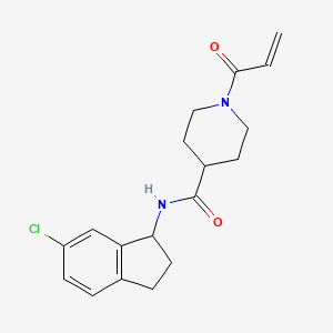 molecular formula C18H21ClN2O2 B2939264 N-(6-Chloro-2,3-dihydro-1H-inden-1-yl)-1-prop-2-enoylpiperidine-4-carboxamide CAS No. 2361714-97-6