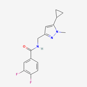 N-((5-cyclopropyl-1-methyl-1H-pyrazol-3-yl)methyl)-3,4-difluorobenzamide
