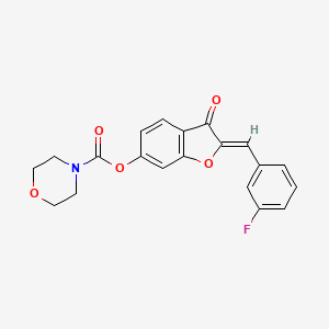 molecular formula C20H16FNO5 B2939271 (Z)-2-(3-氟苄叉基)-3-氧代-2,3-二氢苯并呋喃-6-基吗啉-4-甲酸酯 CAS No. 622794-52-9
