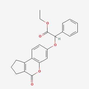 Ethyl ((4-oxo-1,2,3,4-tetrahydrocyclopenta(C)chromen-7-YL)oxy)(phenyl)acetate