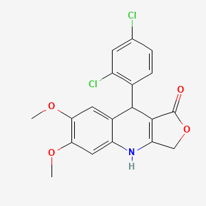 molecular formula C19H15Cl2NO4 B2939275 9-(2,4-dichlorophenyl)-6,7-dimethoxy-4,9-dihydrofuro[3,4-b]quinolin-1(3H)-one CAS No. 900014-92-8