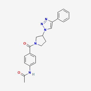 N-(4-(3-(4-phenyl-1H-1,2,3-triazol-1-yl)pyrrolidine-1-carbonyl)phenyl)acetamide