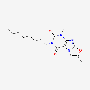 molecular formula C17H24N4O3 B2939281 1,7-dimethyl-3-octyloxazolo[2,3-f]purine-2,4(1H,3H)-dione CAS No. 941108-74-3