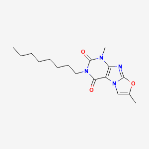 molecular formula C17H24N4O3 B2939281 1,7-二甲基-3-辛基恶唑并[2,3-f]嘌呤-2,4(1H,3H)-二酮 CAS No. 941108-74-3