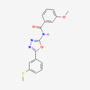 molecular formula C17H15N3O3S B2939287 3-甲氧基-N-[5-(3-甲硫基苯基)-1,3,4-恶二唑-2-基]苯甲酰胺 CAS No. 886912-35-2
