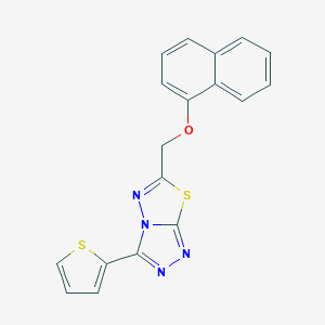 molecular formula C18H12N4OS2 B293929 6-[(1-Naphthyloxy)methyl]-3-(2-thienyl)[1,2,4]triazolo[3,4-b][1,3,4]thiadiazole 