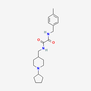 molecular formula C21H31N3O2 B2939295 N1-((1-环戊基哌啶-4-基)甲基)-N2-(4-甲基苄基)草酰胺 CAS No. 952976-15-7