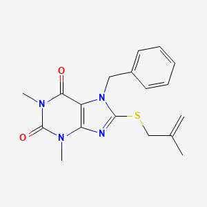 7-benzyl-1,3-dimethyl-8-[(2-methylprop-2-en-1-yl)sulfanyl]-2,3,6,7-tetrahydro-1H-purine-2,6-dione