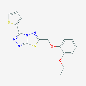 molecular formula C16H14N4O2S2 B293930 6-[(2-Ethoxyphenoxy)methyl]-3-(2-thienyl)[1,2,4]triazolo[3,4-b][1,3,4]thiadiazole 