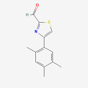 molecular formula C13H13NOS B2939305 4-(2,4,5-Trimethylphenyl)-1,3-thiazole-2-carbaldehyde CAS No. 383144-14-7