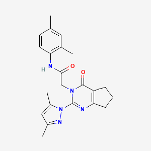 2-(2-(3,5-dimethyl-1H-pyrazol-1-yl)-4-oxo-4,5,6,7-tetrahydro-3H-cyclopenta[d]pyrimidin-3-yl)-N-(2,4-dimethylphenyl)acetamide