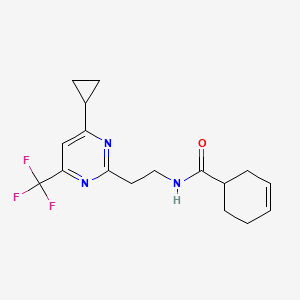 N-(2-(4-cyclopropyl-6-(trifluoromethyl)pyrimidin-2-yl)ethyl)cyclohex-3-enecarboxamide