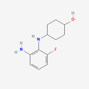 molecular formula C12H17FN2O B2939320 (1R*,4R*)-4-(2-Amino-6-fluorophenylamino)cyclohexanol CAS No. 1233955-58-2