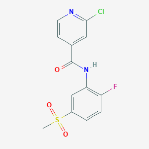 molecular formula C13H10ClFN2O3S B2939321 2-chloro-N-(2-fluoro-5-methanesulfonylphenyl)pyridine-4-carboxamide CAS No. 1111552-46-5