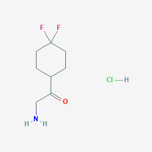 molecular formula C8H14ClF2NO B2939329 2-Amino-1-(4,4-difluorocyclohexyl)ethan-1-one hydrochloride CAS No. 1909304-96-6