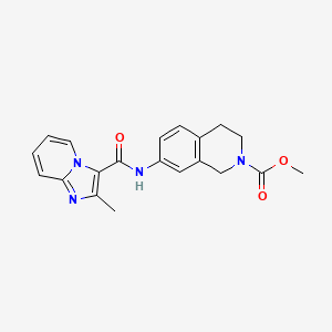 molecular formula C20H20N4O3 B2939334 methyl 7-(2-methylimidazo[1,2-a]pyridine-3-carboxamido)-3,4-dihydroisoquinoline-2(1H)-carboxylate CAS No. 1448027-85-7