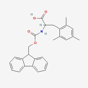 molecular formula C27H27NO4 B2939337 2-({[(9H-fluoren-9-yl)methoxy]carbonyl}amino)-3-(2,4,6-trimethylphenyl)propanoic acid CAS No. 1702745-50-3