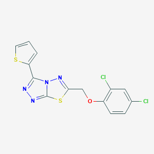 molecular formula C14H8Cl2N4OS2 B293934 2,4-Dichlorophenyl [3-(2-thienyl)[1,2,4]triazolo[3,4-b][1,3,4]thiadiazol-6-yl]methyl ether 