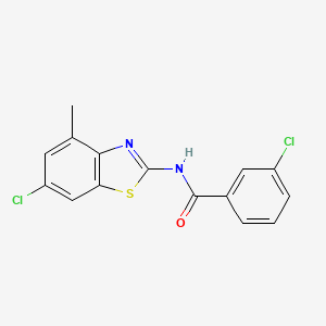 3-chloro-N-(6-chloro-4-methyl-1,3-benzothiazol-2-yl)benzamide