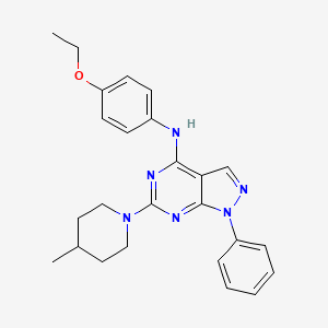 molecular formula C25H28N6O B2939347 N-(4-ethoxyphenyl)-6-(4-methylpiperidin-1-yl)-1-phenyl-1H-pyrazolo[3,4-d]pyrimidin-4-amine CAS No. 946297-58-1