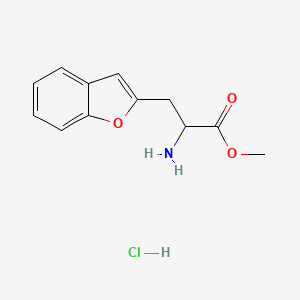 molecular formula C12H14ClNO3 B2939352 Methyl 2-amino-3-(benzofuran-2-yl)propanoate hydrochloride CAS No. 2095409-09-7