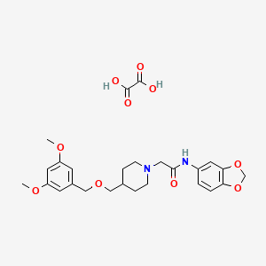 N-(benzo[d][1,3]dioxol-5-yl)-2-(4-(((3,5-dimethoxybenzyl)oxy)methyl)piperidin-1-yl)acetamide oxalate
