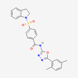 N-(5-(2,5-dimethylphenyl)-1,3,4-oxadiazol-2-yl)-4-(indolin-1-ylsulfonyl)benzamide