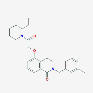 molecular formula C26H32N2O3 B2939364 5-(2-(2-ethylpiperidin-1-yl)-2-oxoethoxy)-2-(3-methylbenzyl)-3,4-dihydroisoquinolin-1(2H)-one CAS No. 850907-36-7