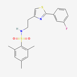 N-[2-[2-(3-fluorophenyl)-1,3-thiazol-4-yl]ethyl]-2,4,6-trimethylbenzenesulfonamide