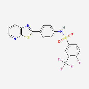 4-fluoro-N-(4-{[1,3]thiazolo[5,4-b]pyridin-2-yl}phenyl)-3-(trifluoromethyl)benzene-1-sulfonamide