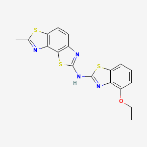 molecular formula C18H14N4OS3 B2939374 N-(4-ethoxy-1,3-benzothiazol-2-yl)-7-methyl-[1,3]thiazolo[5,4-e][1,3]benzothiazol-2-amine CAS No. 862974-37-6