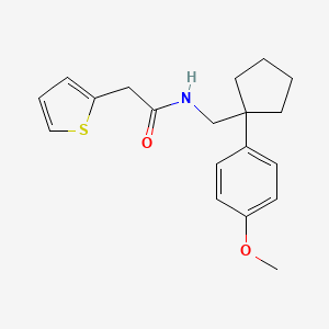 molecular formula C19H23NO2S B2939375 N-((1-(4-methoxyphenyl)cyclopentyl)methyl)-2-(thiophen-2-yl)acetamide CAS No. 1091395-98-0
