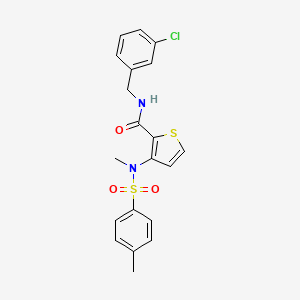 molecular formula C20H19ClN2O3S2 B2939379 N-(3-chlorobenzyl)-3-{methyl[(4-methylphenyl)sulfonyl]amino}thiophene-2-carboxamide CAS No. 1226430-71-2