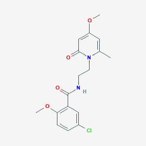 molecular formula C17H19ClN2O4 B2939381 5-chloro-2-methoxy-N-(2-(4-methoxy-6-methyl-2-oxopyridin-1(2H)-yl)ethyl)benzamide CAS No. 2034246-25-6