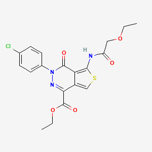 molecular formula C19H18ClN3O5S B2939386 Ethyl 3-(4-chlorophenyl)-5-(2-ethoxyacetamido)-4-oxo-3,4-dihydrothieno[3,4-d]pyridazine-1-carboxylate CAS No. 851950-14-6