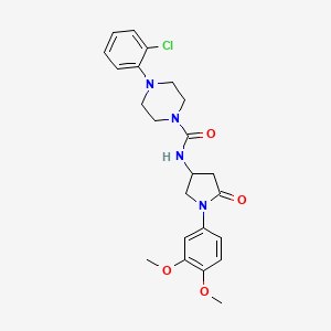 4-(2-chlorophenyl)-N-[1-(3,4-dimethoxyphenyl)-5-oxopyrrolidin-3-yl]piperazine-1-carboxamide