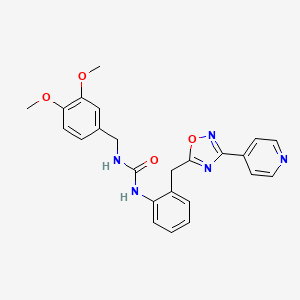 molecular formula C24H23N5O4 B2939388 1-(3,4-Dimethoxybenzyl)-3-(2-((3-(pyridin-4-yl)-1,2,4-oxadiazol-5-yl)methyl)phenyl)urea CAS No. 1797139-25-3